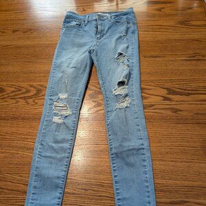 Levi's Distressed, Junior size 2, Stonewash blue, skinny Jeans, 27 x 30